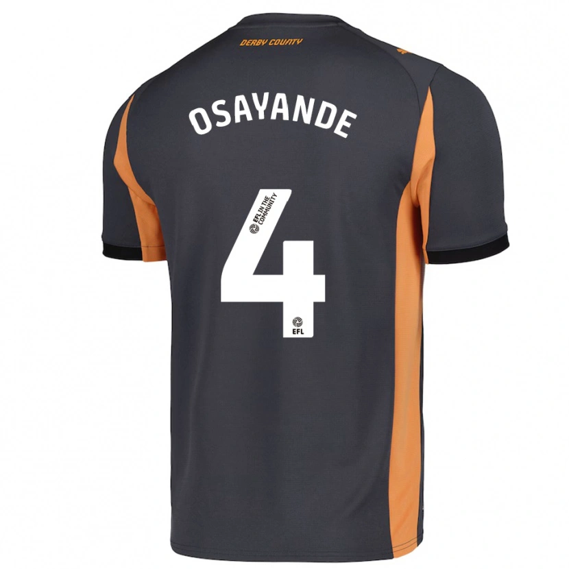 Danxen Hombre Camiseta Adisa Osayande #4 Gris Naranja Negro 2ª Equipación 2025/26 La Camisa México