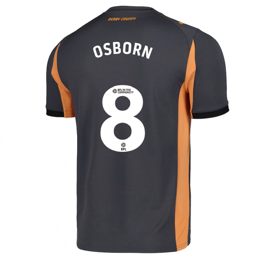 Danxen Hombre Camiseta Ben Osborn #8 Gris Naranja Negro 2ª Equipación 2025/26 La Camisa México