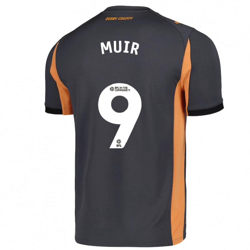 Danxen Hombre Camiseta Chene Muir #9 Gris Naranja Negro 2ª Equipación 2025/26 La Camisa México