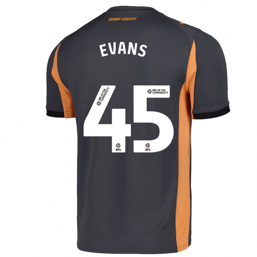 Danxen Hombre Camiseta Harry Evans #45 Gris Naranja Negro 2ª Equipación 2025/26 La Camisa México