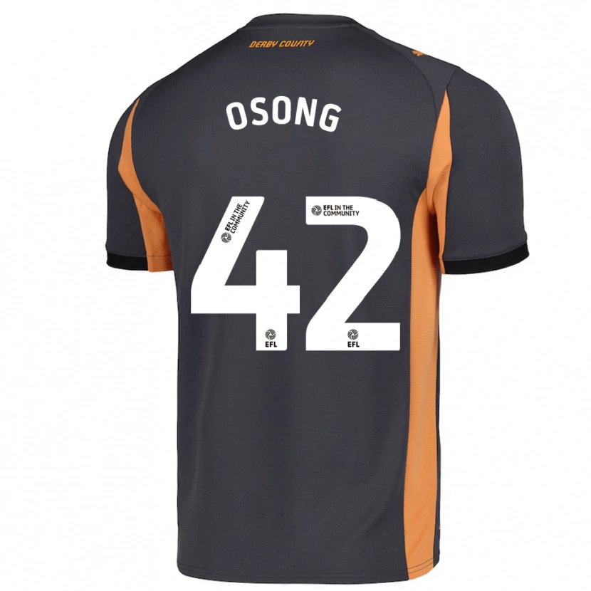 Danxen Hombre Camiseta Johnson Osong #42 Gris Naranja Negro 2ª Equipación 2025/26 La Camisa México