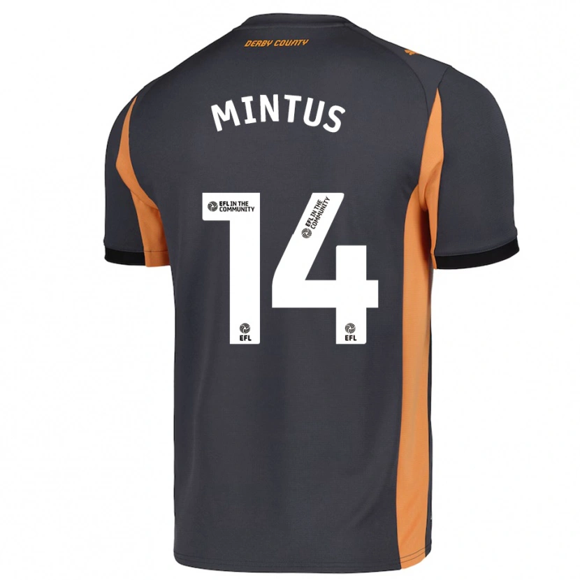 Danxen Hombre Camiseta Marley Mintus #14 Gris Naranja Negro 2ª Equipación 2025/26 La Camisa México