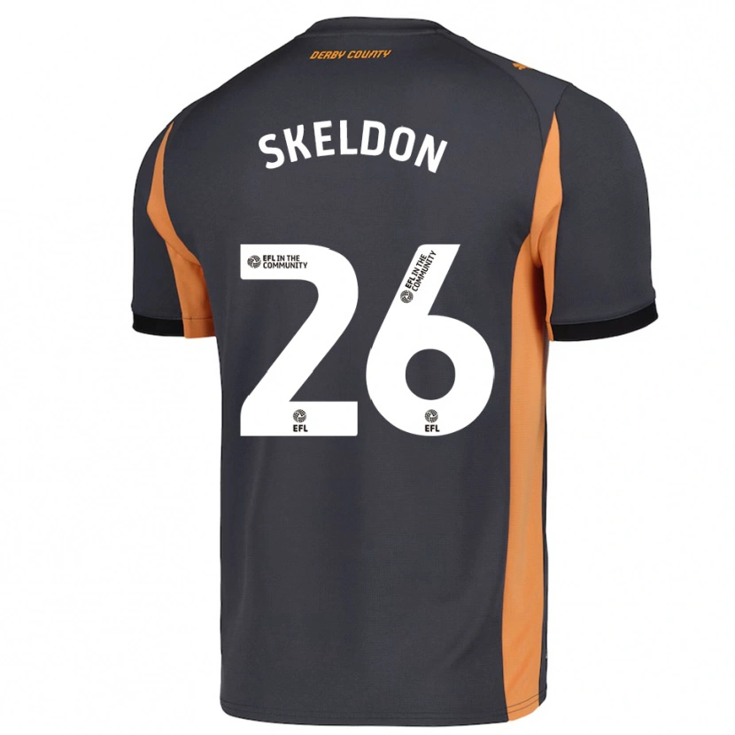 Danxen Hombre Camiseta Lily Skeldon #26 Gris Naranja Negro 2ª Equipación 2025/26 La Camisa México