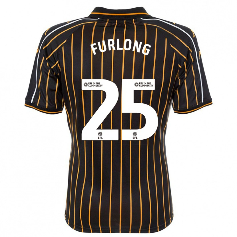 Danxen Hombre Camiseta James Furlong #25 Blanco Negro 2ª Equipación 2025/26 La Camisa México