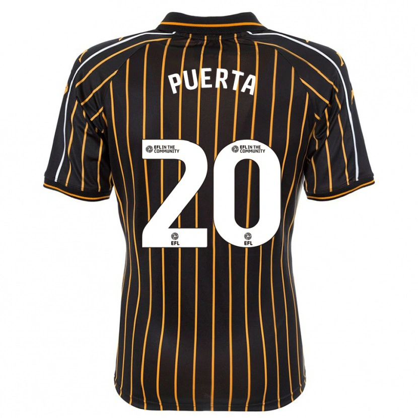 Danxen Hombre Camiseta Gustavo Puerta #20 Blanco Negro 2ª Equipación 2025/26 La Camisa México
