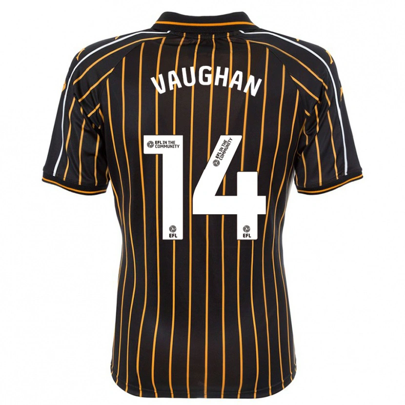 Danxen Hombre Camiseta Harry Vaughan #14 Blanco Negro 2ª Equipación 2025/26 La Camisa México