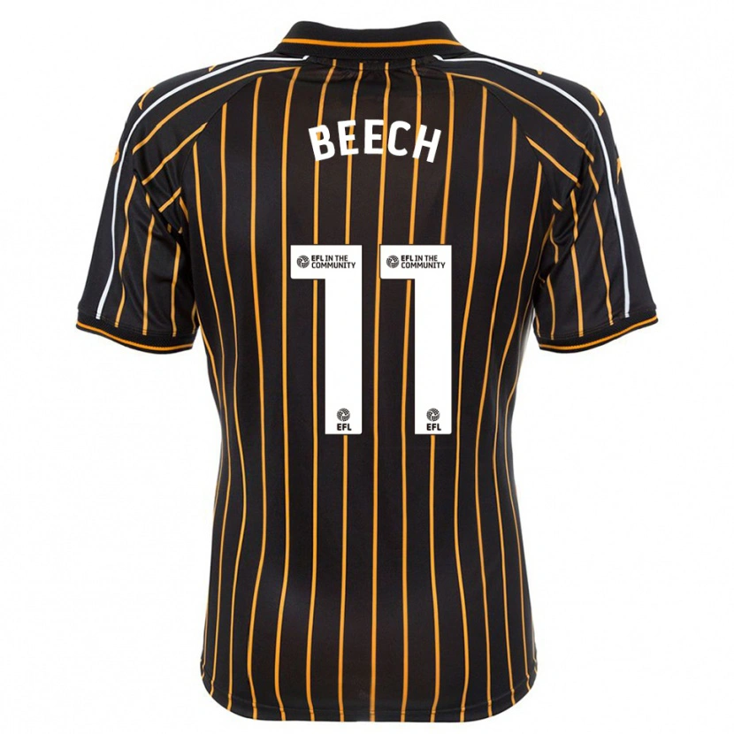 Danxen Hombre Camiseta Rebecca Beech #11 Blanco Negro 2ª Equipación 2025/26 La Camisa México