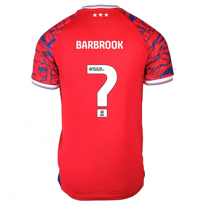 Danxen Hombre Camiseta Harry Barbrook #0 Rojo Azul 2ª Equipación 2025/26 La Camisa México