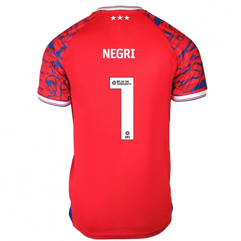 Danxen Hombre Camiseta Natalia Negri #1 Rojo Azul 2ª Equipación 2025/26 La Camisa México