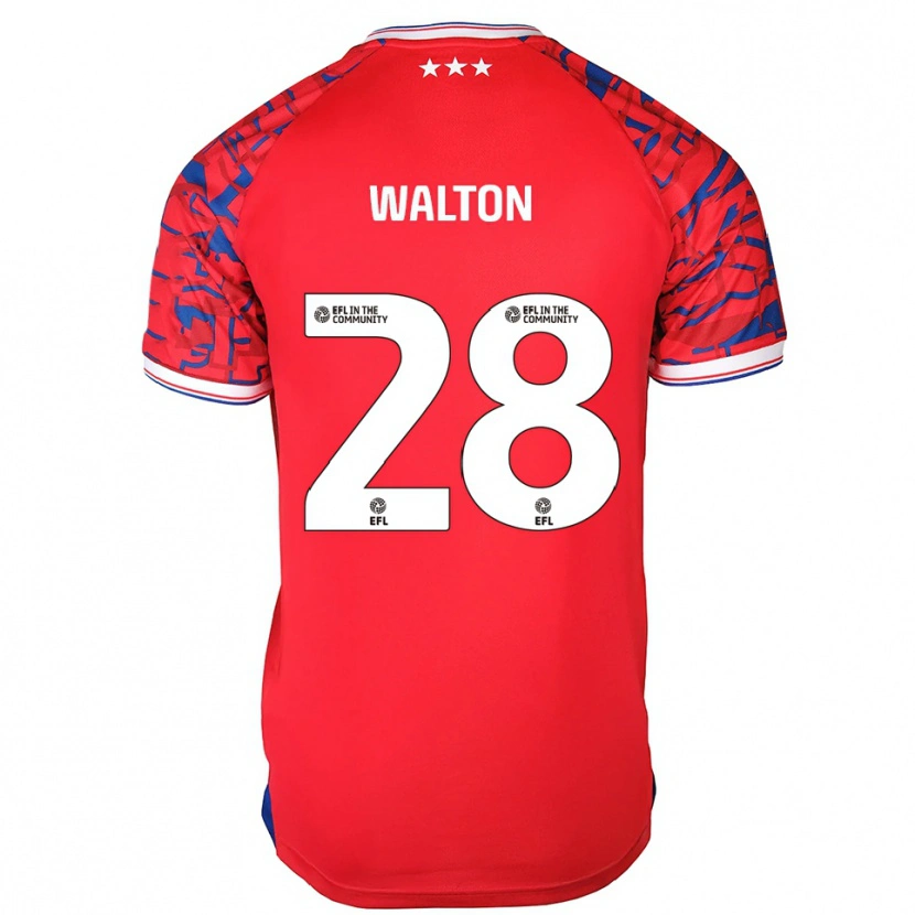 Danxen Hombre Camiseta Christian Walton #28 Rojo Azul 2ª Equipación 2025/26 La Camisa México