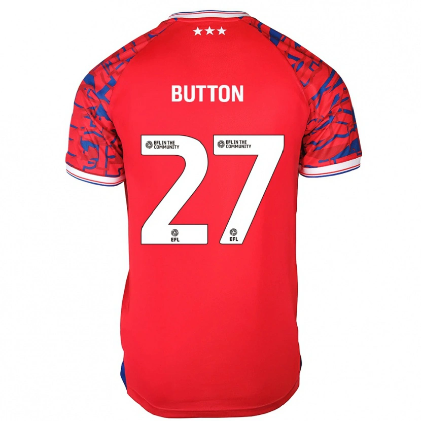 Danxen Hombre Camiseta David Button #27 Rojo Azul 2ª Equipación 2025/26 La Camisa México