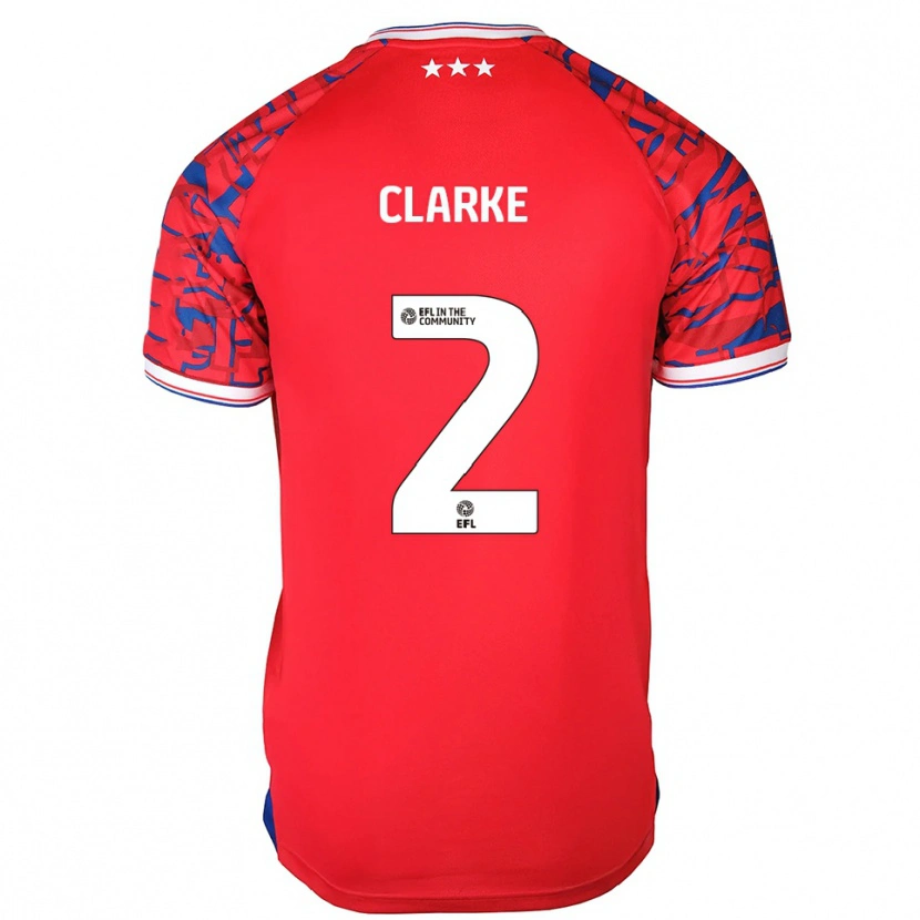Danxen Hombre Camiseta Harry Clarke #2 Rojo Azul 2ª Equipación 2025/26 La Camisa México