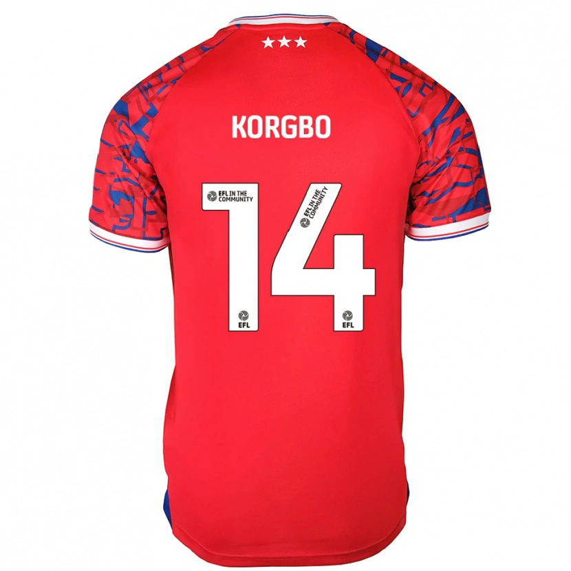 Danxen Hombre Camiseta Kelvin Korgbo #14 Rojo Azul 2ª Equipación 2025/26 La Camisa México