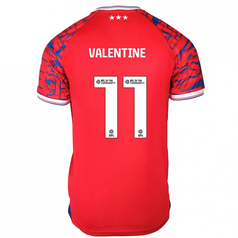 Danxen Hombre Camiseta Nico Valentine #11 Rojo Azul 2ª Equipación 2025/26 La Camisa México