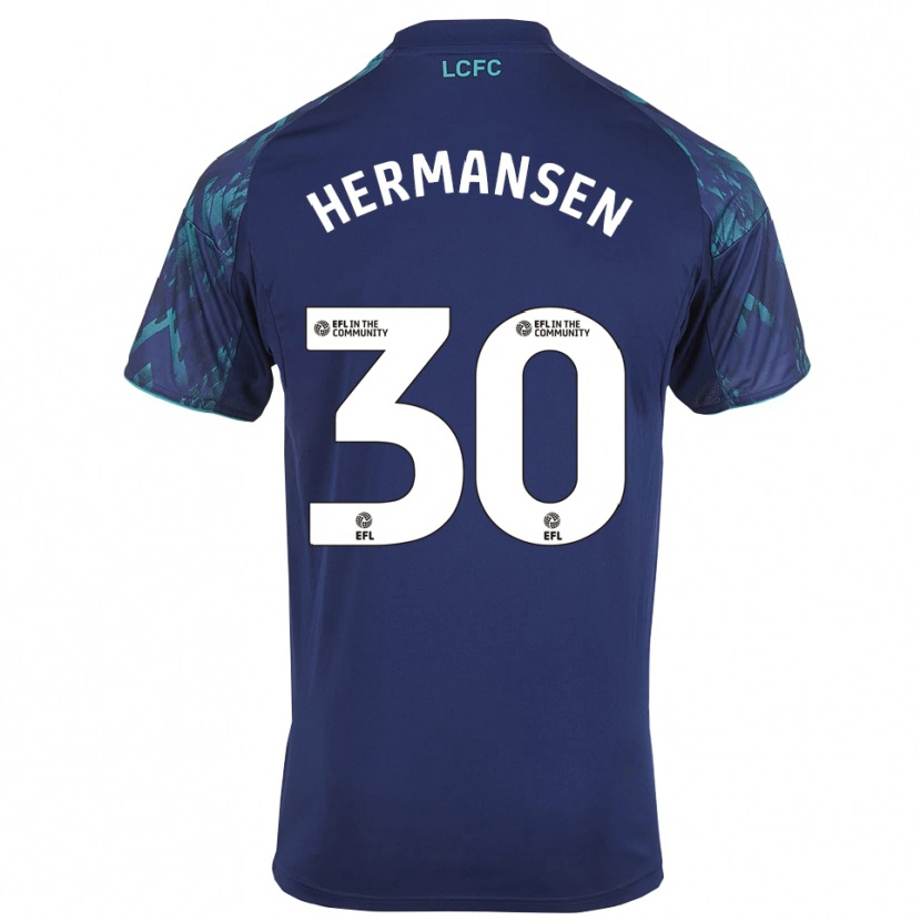 Danxen Hombre Camiseta Mads Hermansen #30 Azul Marino Verde Blanco 2ª Equipación 2025/26 La Camisa México