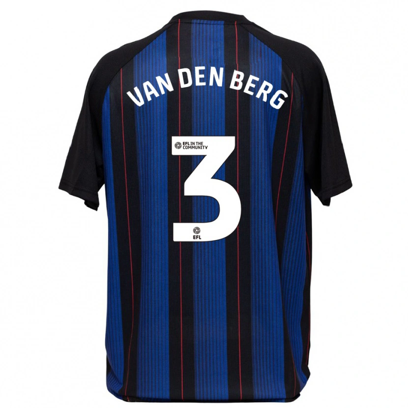Danxen Hombre Camiseta Rav Van Den Berg #3 Azul Negro 2ª Equipación 2025/26 La Camisa México