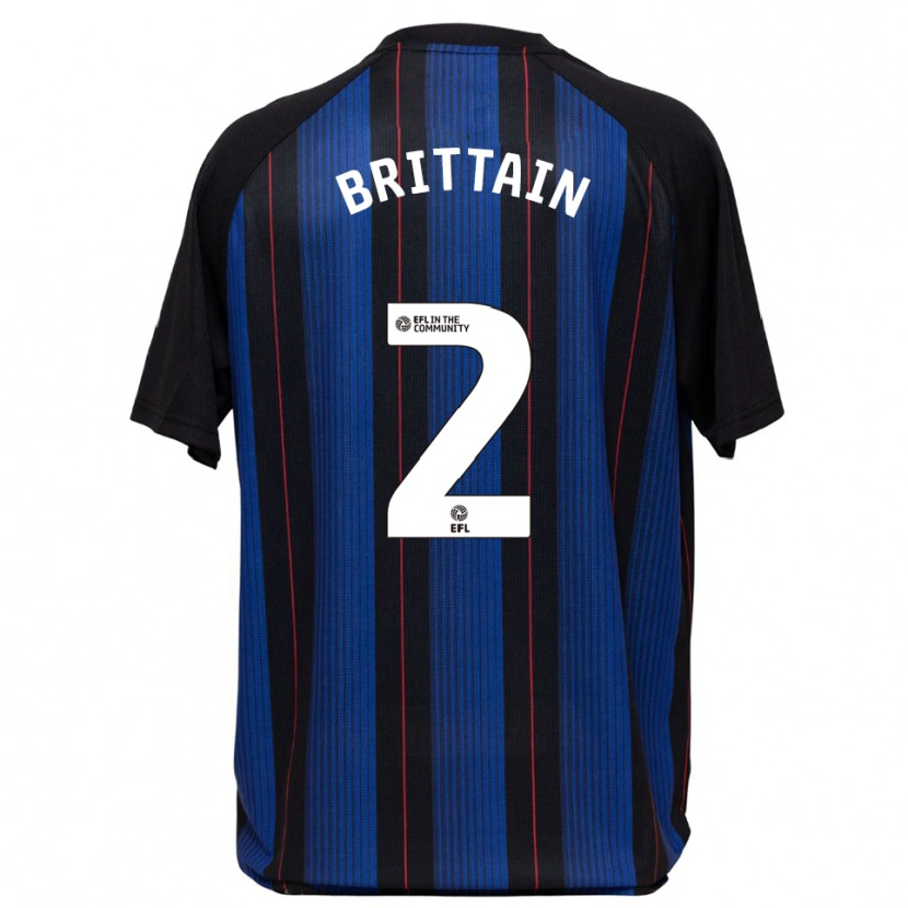 Danxen Hombre Camiseta Callum Brittain #2 Azul Negro 2ª Equipación 2025/26 La Camisa México