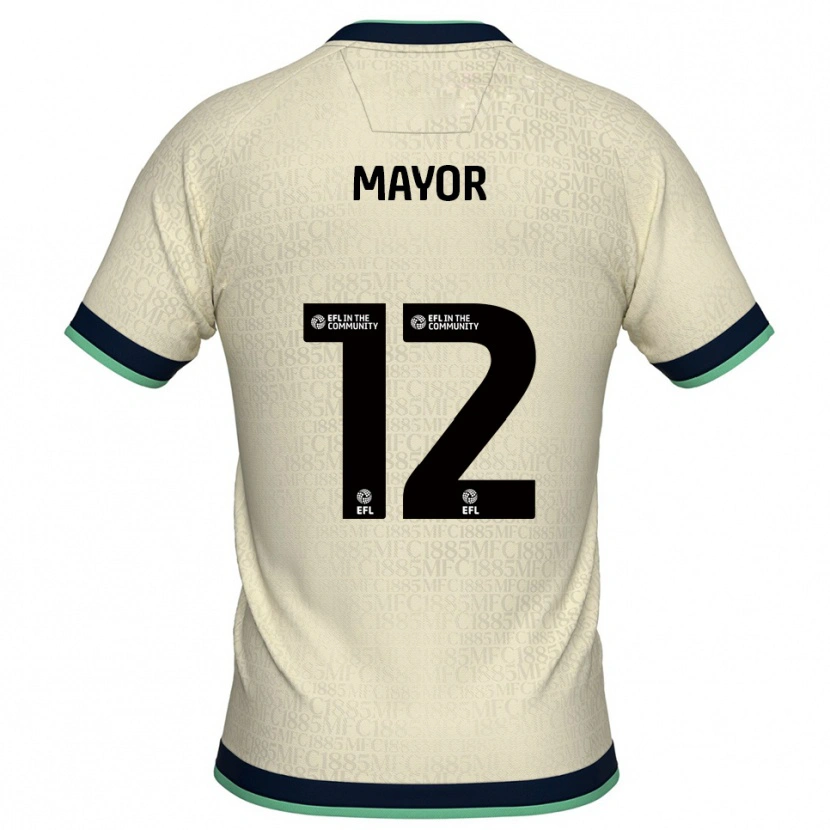 Danxen Hombre Camiseta Adam Mayor #12 Champán Azul Marino 2ª Equipación 2025/26 La Camisa México