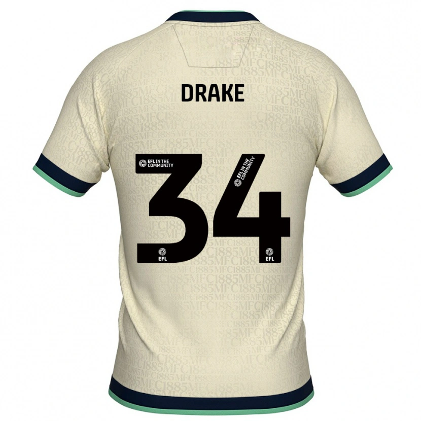 Danxen Hombre Camiseta Ben Drake #34 Champán Azul Marino 2ª Equipación 2025/26 La Camisa México