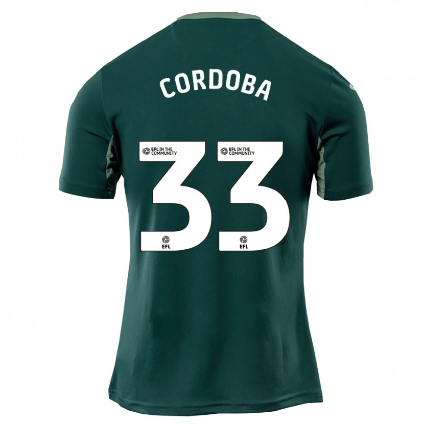 Danxen Hombre Camiseta José Córdoba #33 Verde Blanco Púrpura 2ª Equipación 2025/26 La Camisa México
