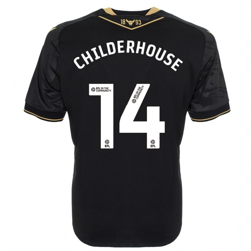 Danxen Hombre Camiseta Molly Childerhouse #14 Negro Oro 2ª Equipación 2025/26 La Camisa México