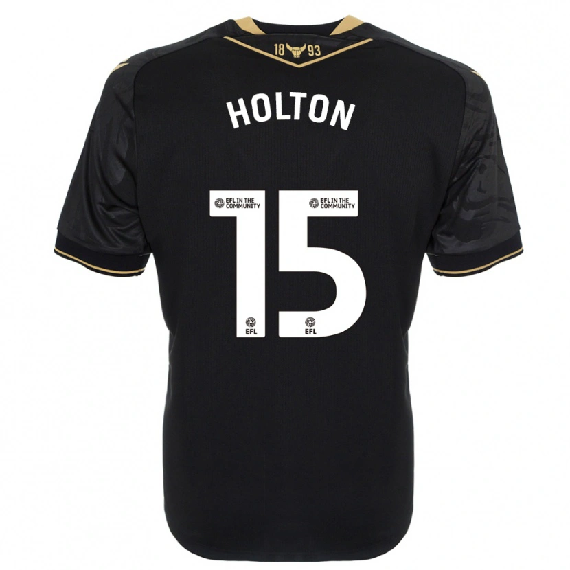 Danxen Hombre Camiseta Josh Holton #15 Negro Oro 2ª Equipación 2025/26 La Camisa México