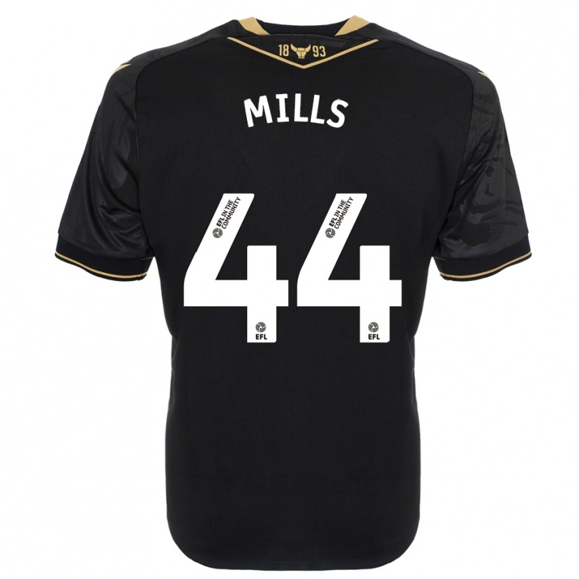 Danxen Hombre Camiseta Stanley Mills #44 Negro Oro 2ª Equipación 2025/26 La Camisa México