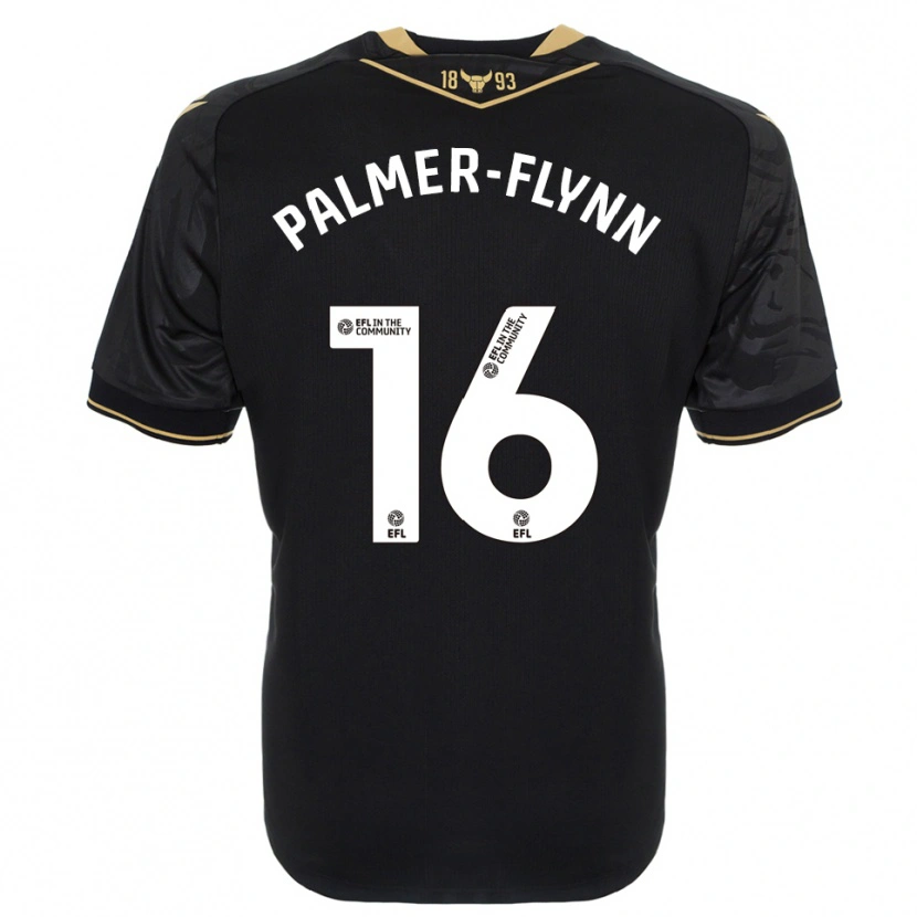 Danxen Hombre Camiseta Callum Palmer-Flynn #16 Negro Oro 2ª Equipación 2025/26 La Camisa México