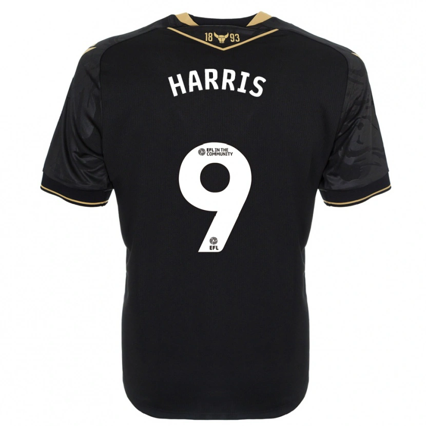 Danxen Hombre Camiseta Mark Harris #9 Negro Oro 2ª Equipación 2025/26 La Camisa México