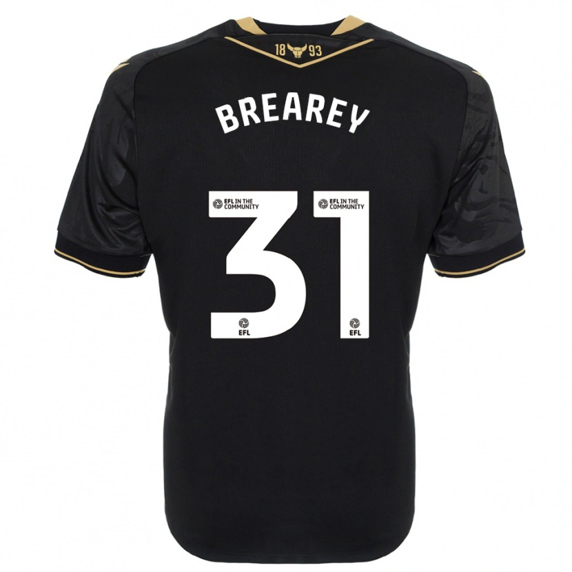 Danxen Hombre Camiseta Eddie Brearey #31 Negro Oro 2ª Equipación 2025/26 La Camisa México