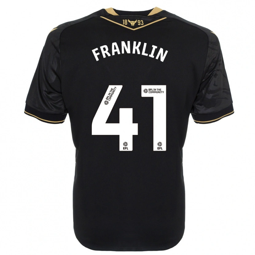 Danxen Hombre Camiseta George Franklin #41 Negro Oro 2ª Equipación 2025/26 La Camisa México