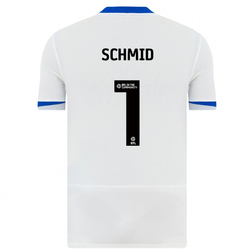 Danxen Hombre Camiseta Nicolas Schmid #1 Blanco Negro 2ª Equipación 2025/26 La Camisa México