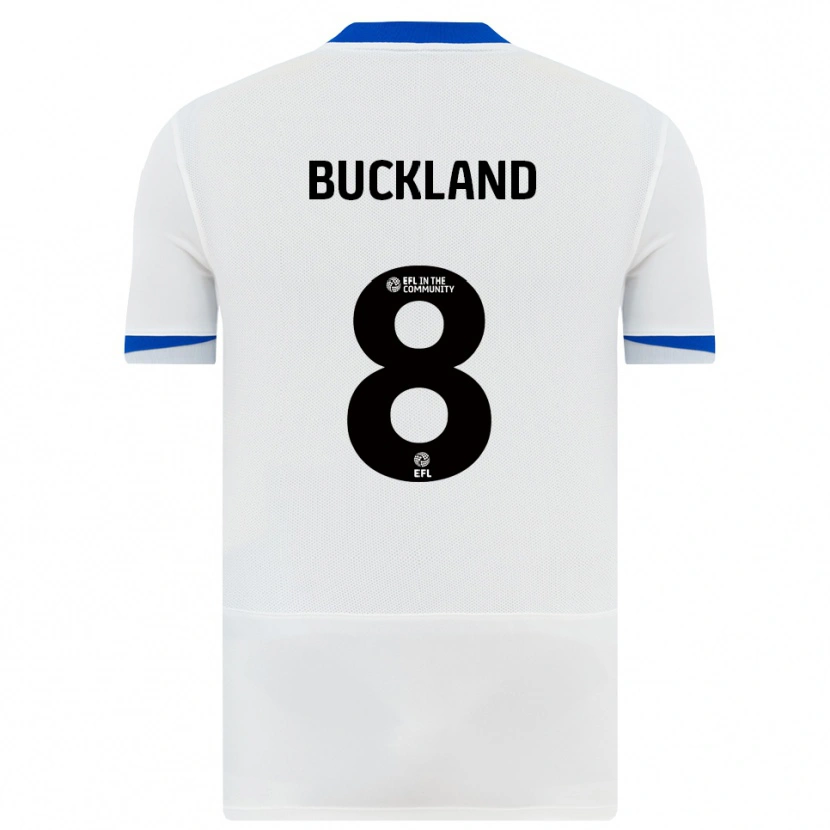 Danxen Hombre Camiseta Reggie Buckland #8 Blanco Negro 2ª Equipación 2025/26 La Camisa México