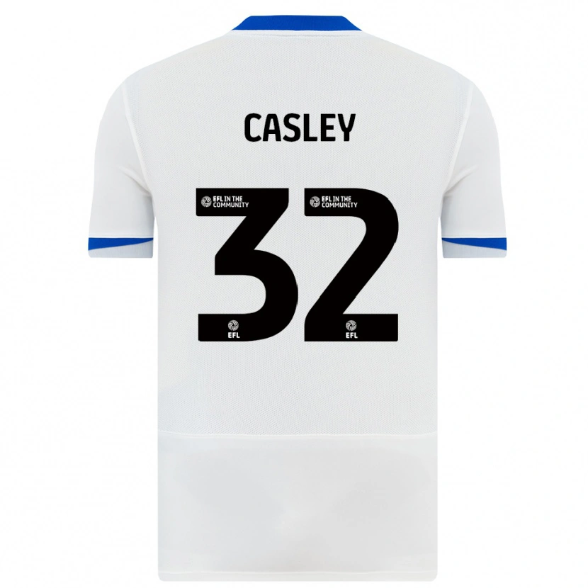 Danxen Hombre Camiseta Riva Casley #32 Blanco Negro 2ª Equipación 2025/26 La Camisa México