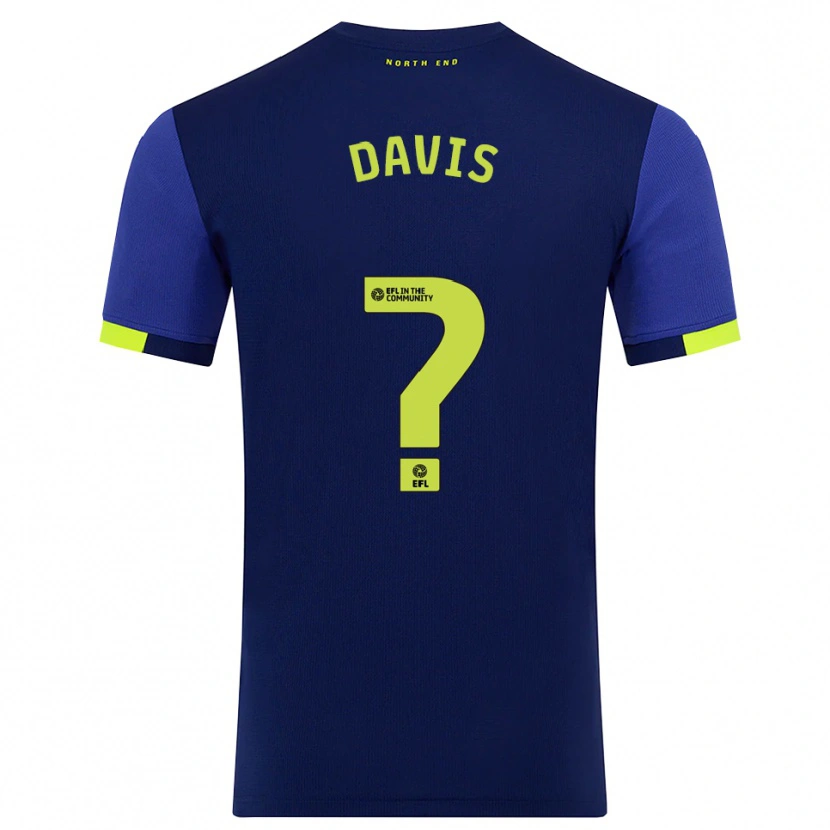Danxen Hombre Camiseta Tommy Davis #0 Azul Marino Amarillo 2ª Equipación 2025/26 La Camisa México