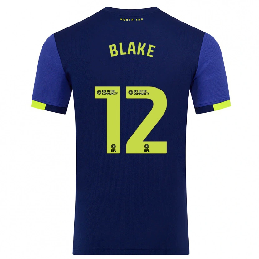 Danxen Hombre Camiseta Joe Blake #12 Azul Marino Amarillo 2ª Equipación 2025/26 La Camisa México