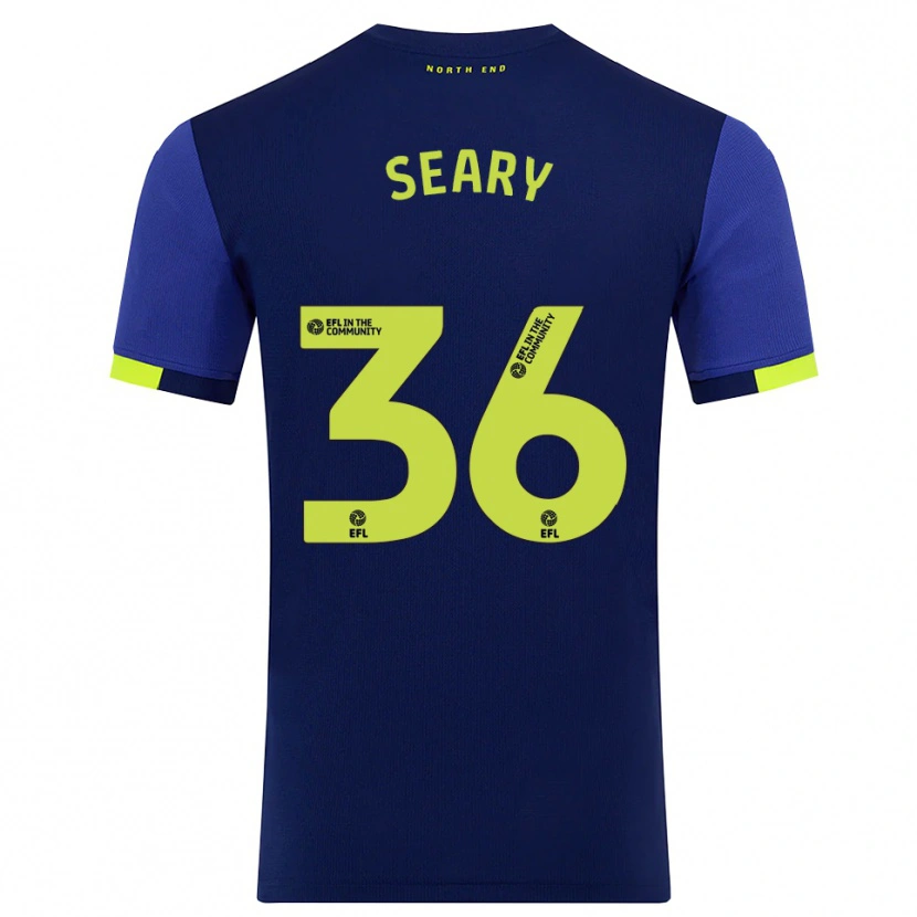 Danxen Hombre Camiseta Josh Seary #36 Azul Marino Amarillo 2ª Equipación 2025/26 La Camisa México