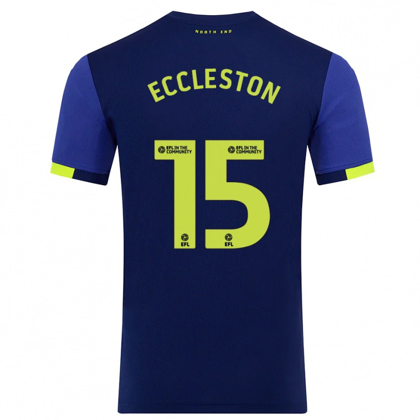 Danxen Hombre Camiseta Ethan Eccleston #15 Azul Marino Amarillo 2ª Equipación 2025/26 La Camisa México