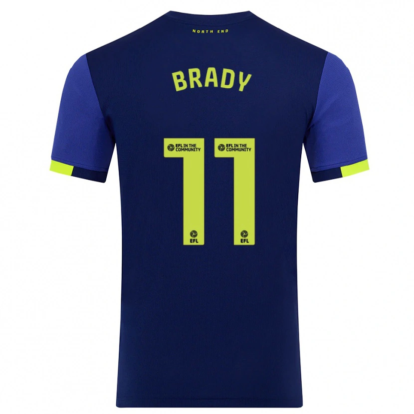 Danxen Hombre Camiseta Robbie Brady #11 Azul Marino Amarillo 2ª Equipación 2025/26 La Camisa México