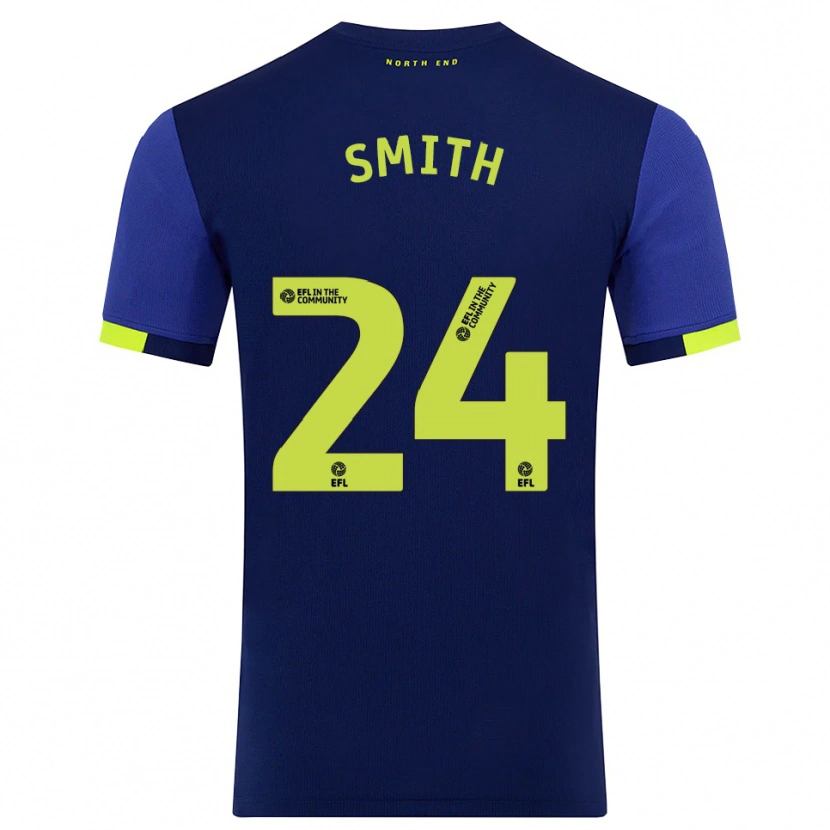 Danxen Hombre Camiseta Michael Smith #24 Azul Marino Amarillo 2ª Equipación 2025/26 La Camisa México