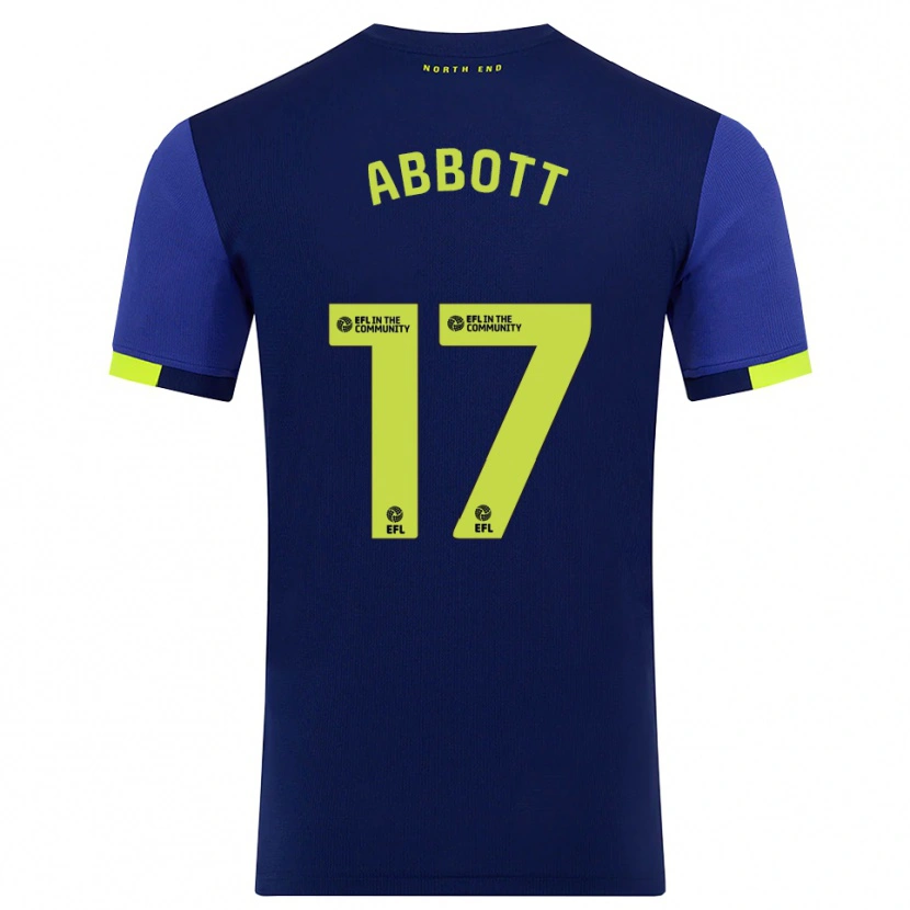 Danxen Hombre Camiseta Becky Abbott #17 Azul Marino Amarillo 2ª Equipación 2025/26 La Camisa México