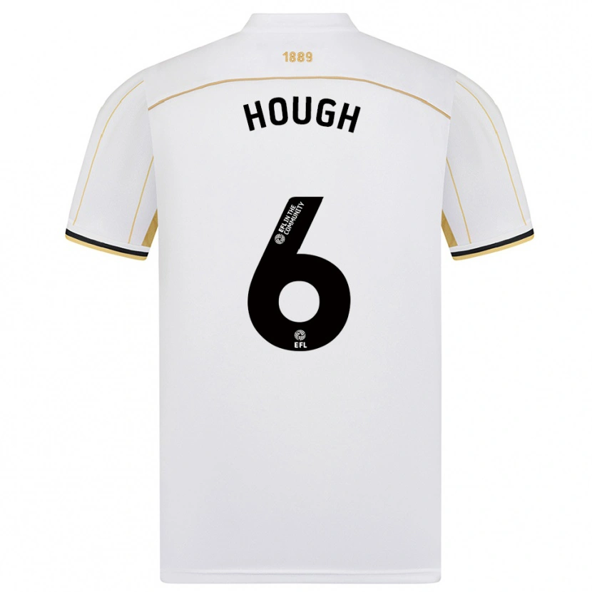 Danxen Hombre Camiseta Alfie Hough #6 Blanco Oro 2ª Equipación 2025/26 La Camisa México