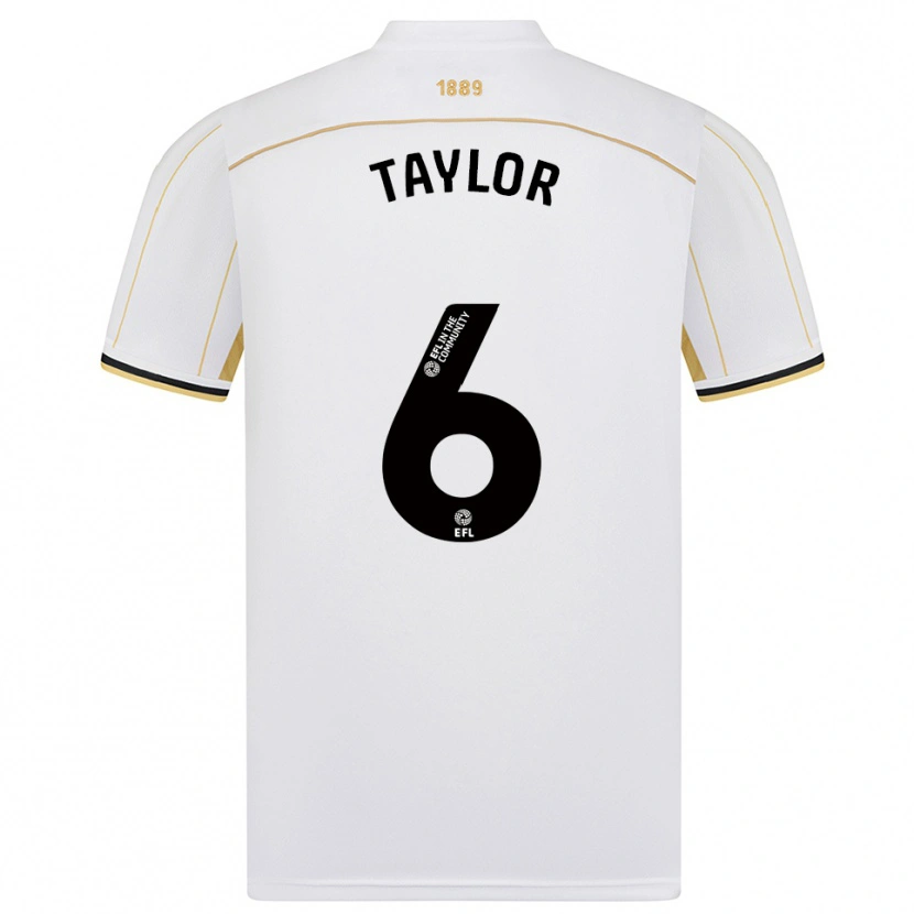 Danxen Hombre Camiseta Emma Taylor #6 Blanco Oro 2ª Equipación 2025/26 La Camisa México