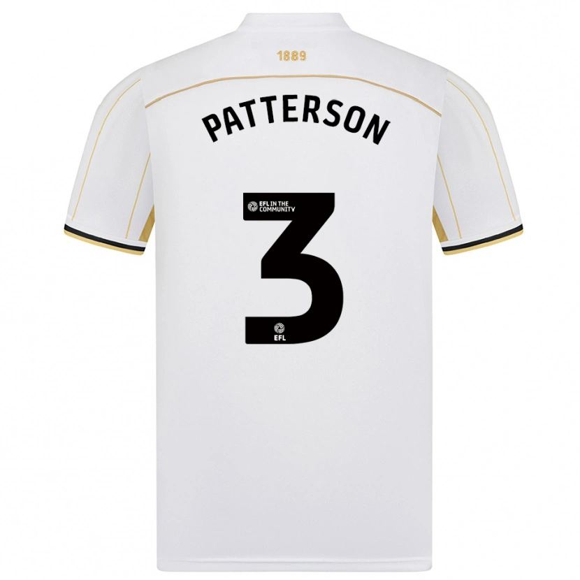 Danxen Hombre Camiseta Lennon Patterson #3 Blanco Oro 2ª Equipación 2025/26 La Camisa México