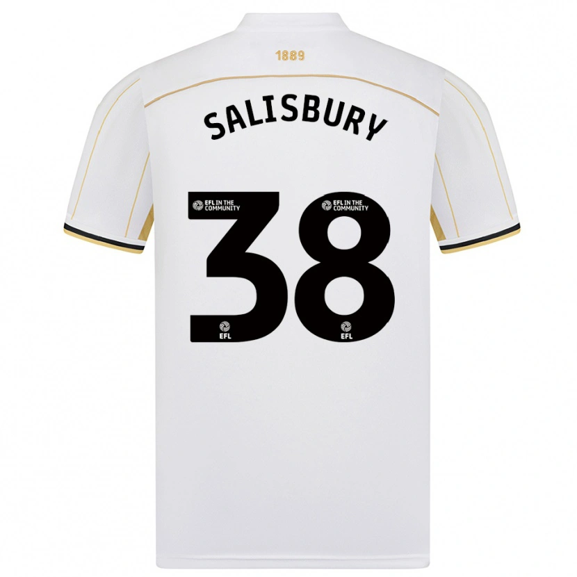Danxen Hombre Camiseta Chloe Salisbury #38 Blanco Oro 2ª Equipación 2025/26 La Camisa México