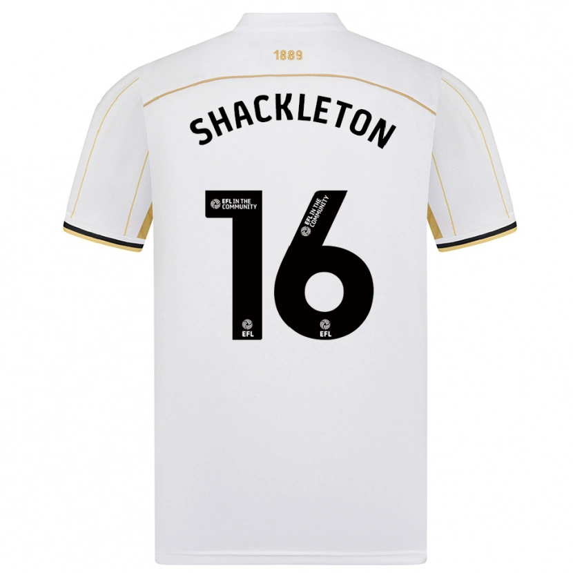 Danxen Hombre Camiseta Jamie Shackleton #16 Blanco Oro 2ª Equipación 2025/26 La Camisa México