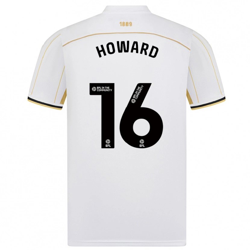 Danxen Hombre Camiseta Theo Howard #16 Blanco Oro 2ª Equipación 2025/26 La Camisa México