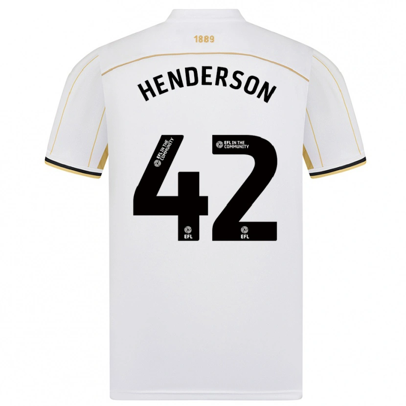 Danxen Hombre Camiseta Peyton Henderson #42 Blanco Oro 2ª Equipación 2025/26 La Camisa México