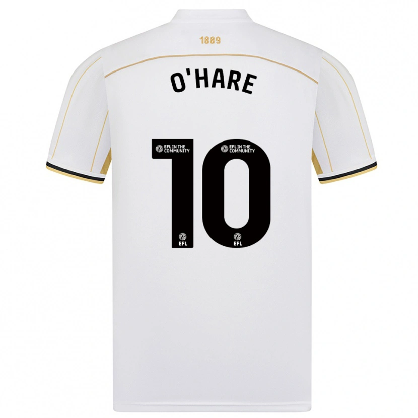Danxen Hombre Camiseta Callum O'hare #10 Blanco Oro 2ª Equipación 2025/26 La Camisa México