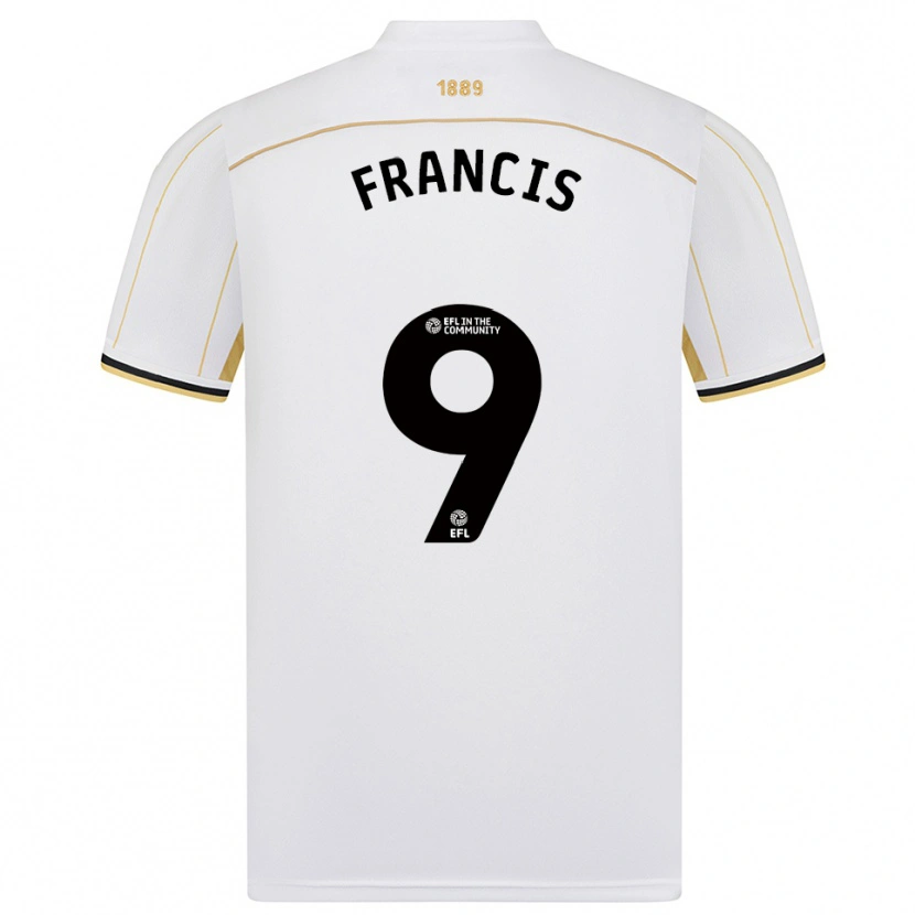 Danxen Hombre Camiseta Marshall Francis #9 Blanco Oro 2ª Equipación 2025/26 La Camisa México